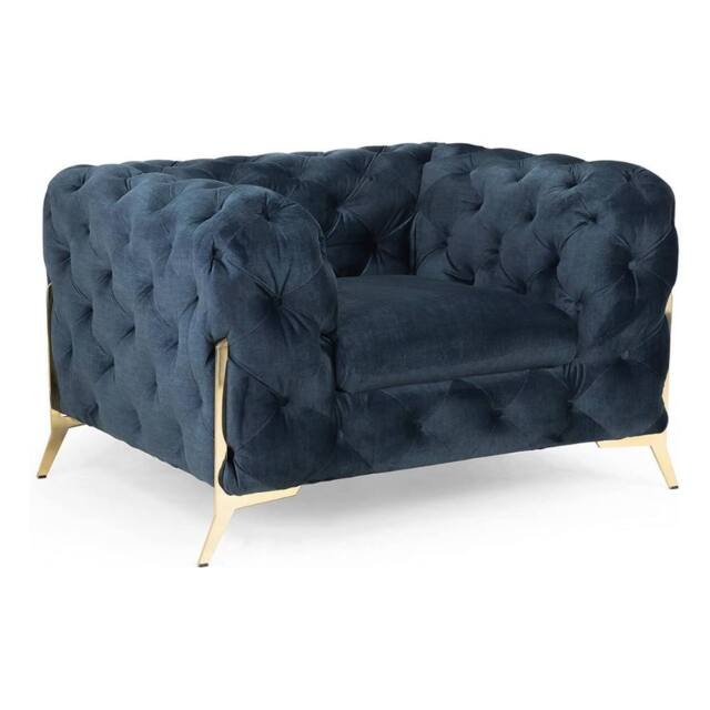 Stratus Interiors Italian Chesterfield Sofa Plush Velvet UK Manufactured in Blue - image 1