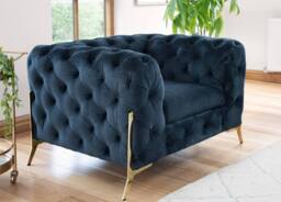 Stratus Interiors Italian Chesterfield Sofa Plush Velvet UK Manufactured in Blue - thumbnail 2