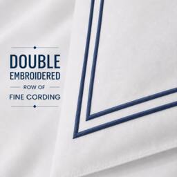 Grace TC800 Duvet Cover Set 100% Cotton Sateen Oxford with Button Closure in Soft White - Size: Super King - thumbnail 5