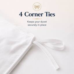 Grace TC800 Duvet Cover Set 100% Cotton Sateen Oxford with Button Closure in Soft White - Size: Super King - thumbnail 8