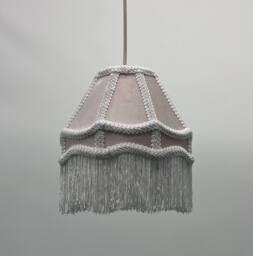 K LIVING Tassle 8 Inch Pink Traditional Shade with Tassels
