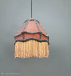 K LIVING Tassle 8 Inch Pink Traditional Shade with Tassels - thumbnail 2