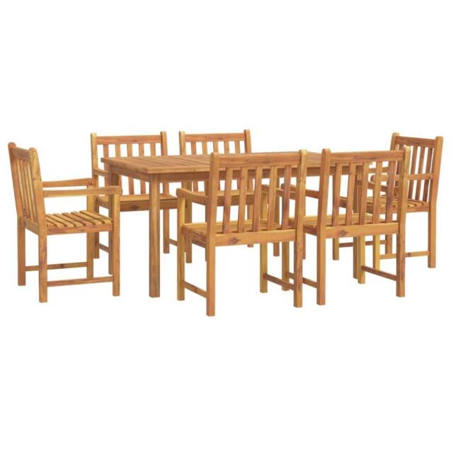 Berkfield Home 7 Piece Garden Dining Set Solid Wood Acacia in Brown - image 1