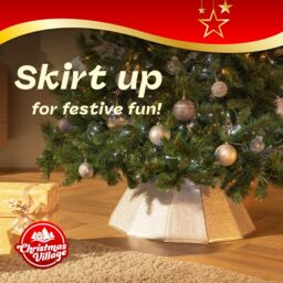 Christmas Village Diamond Glossy Christmas Tree Skirt in Silver - Size: 1 Pack - thumbnail 2