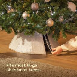 Christmas Village Diamond Glossy Christmas Tree Skirt in Silver - Size: 1 Pack - thumbnail 4