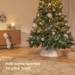 Christmas Village Diamond Glossy Christmas Tree Skirt in Silver - Size: 1 Pack - thumbnail 3