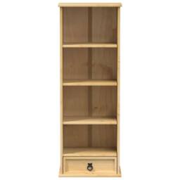 Berkfield Home CD Cabinet Corona 40x30x110 cm Solid Wood Pine in Brown - Size: 40 x 30 x 110 cm - thumbnail 4
