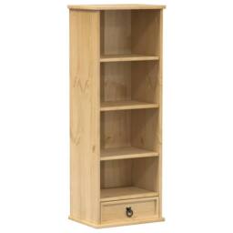 Berkfield Home CD Cabinet Corona 40x30x110 cm Solid Wood Pine in Brown - Size: 40 x 30 x 110 cm