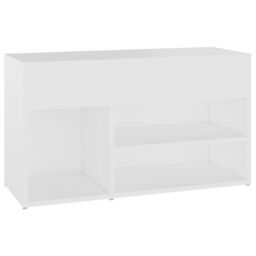 Berkfield Home Shoe Bench White 80x30x45 cm Engineered Wood - Size: 80 x 30 x 45 cm - thumbnail 2