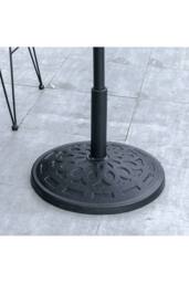 Living and Home Patio Umbrella 3M Large Traditional Parasol with Resin Base in Dark Grey - thumbnail 5