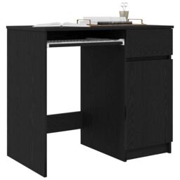 Berkfield Home Desk Black Oak 86x49x76 cm Engineered Wood - Size: 86 x 49 x 76 cm - thumbnail 4