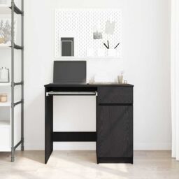Berkfield Home Desk Black Oak 86x49x76 cm Engineered Wood - Size: 86 x 49 x 76 cm - thumbnail 3