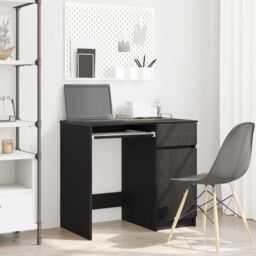 Berkfield Home Desk Black Oak 86x49x76 cm Engineered Wood - Size: 86 x 49 x 76 cm - thumbnail 1
