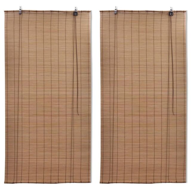 Berkfield Home Bamboo Roller Blinds 2 pcs 150 x 220 cm Brown - image 1