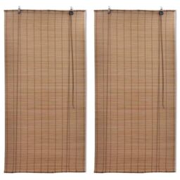 Berkfield Home Bamboo Roller Blinds 2 pcs 150 x 220 cm Brown - thumbnail 1