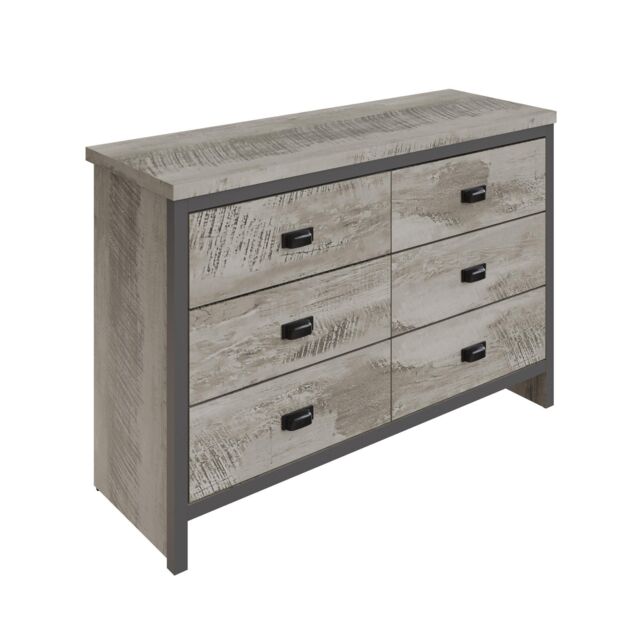 GFW Boston 3+3 Drawer Chest in Grey - image 1