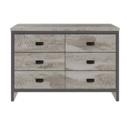 GFW Boston 3+3 Drawer Chest in Grey - thumbnail 2