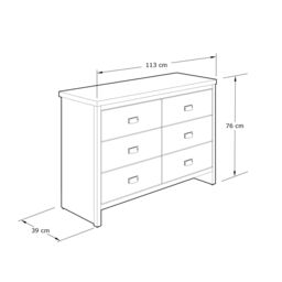 GFW Boston 3+3 Drawer Chest in Grey - thumbnail 6