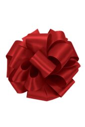 Neel Blue Double Sided Satin Polyester Ribbon Roll, 25mm x 10 Metres in Scarlet - thumbnail 2