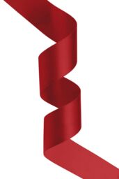 Neel Blue Double Sided Satin Polyester Ribbon Roll, 25mm x 10 Metres in Scarlet - thumbnail 3