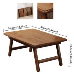 FORGEVIO Folding Coffee Tea Table Bamboo Foldable Low Table in Brown - thumbnail 2