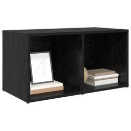 Berkfield Home TV Cabinet with Storage Black oak Engineered Wood - thumbnail 1