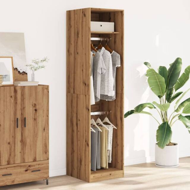 Berkfield Home Wardrobe Artisian Oak 50x50x200 cm Engineered Wood in Brown - Size: 50 x 50 x 200 cm - image 1