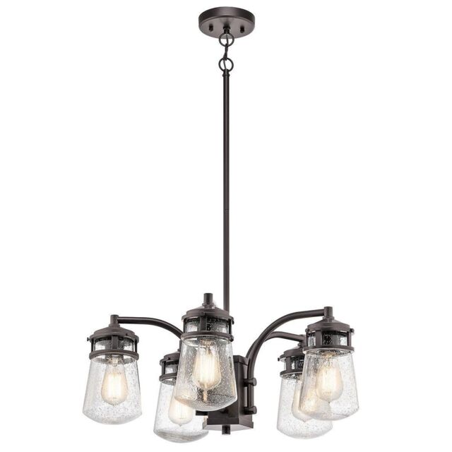 Netlighting Lyndon 5 Light Outdoor Chandelier Pendant Lighting Bronze IP44 E27 - image 1