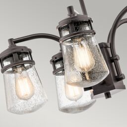 Netlighting Lyndon 5 Light Outdoor Chandelier Pendant Lighting Bronze IP44 E27 - thumbnail 4
