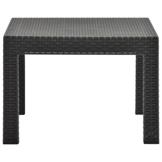 Berkfield Home Garden Table Anthracite 58x58x41 cm PP Rattan in Dark Grey - Size: 58 x 58 x 41 cm - image 1