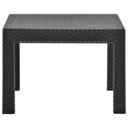 Berkfield Home Garden Table Anthracite 58x58x41 cm PP Rattan in Dark Grey - Size: 58 x 58 x 41 cm