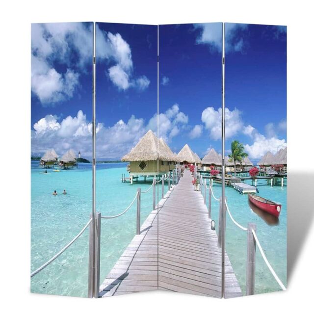 Berkfield Home Folding Room Divider 160x170 cm Beach - image 1