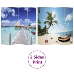 Berkfield Home Folding Room Divider 160x170 cm Beach - thumbnail 6