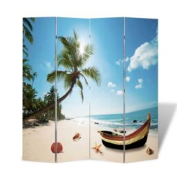 Berkfield Home Folding Room Divider 160x170 cm Beach - thumbnail 3