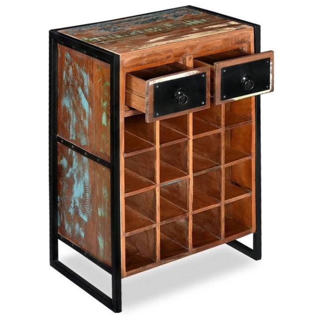 Berkfield Home Beautiful Wine Rack for 16 Bottles Solid Reclaimed Wood in Brown - image 1