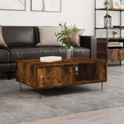 Berkfield Home Coffee Table Smoked Oak 90x60x35 cm Engineered Wood in Brown - Size: 90 x 60 x 35 cm - thumbnail 1