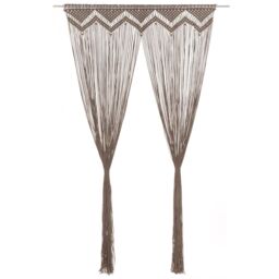 Berkfield Home Macrame Curtain Taupe 140x240 cm Cotton