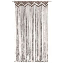 Berkfield Home Macrame Curtain Taupe 140x240 cm Cotton - thumbnail 2