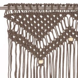 Berkfield Home Macrame Curtain Taupe 140x240 cm Cotton - thumbnail 3