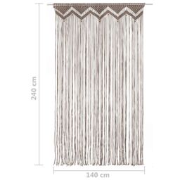 Berkfield Home Macrame Curtain Taupe 140x240 cm Cotton - thumbnail 5