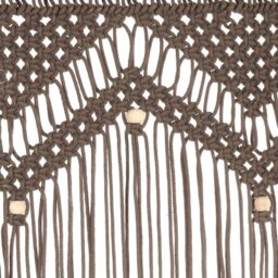 Berkfield Home Macrame Curtain Taupe 140x240 cm Cotton - thumbnail 4
