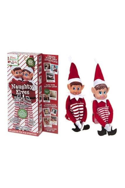 KDMD 12 Inch Vinyl Head Elf In Red Clothes In Box 2 Assorted 2 Pack - image 1