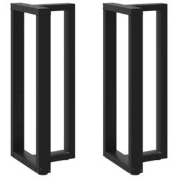 Berkfield Home Bar Table Legs T-Shaped¬†2 pcs Black 40x35x(100-101) cm Steel - thumbnail 2