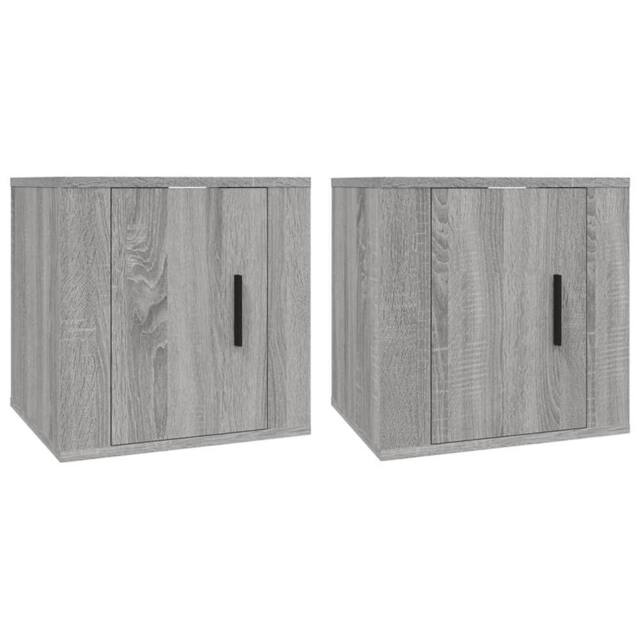 Berkfield Home Wall Mounted TV Cabinets 2 pcs Grey Sonoma 40x34.5x40 cm - image 1