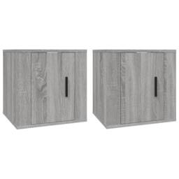 Berkfield Home Wall Mounted TV Cabinets 2 pcs Grey Sonoma 40x34.5x40 cm - thumbnail 1