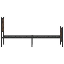 Berkfield Home Metal Bed Frame without Mattress Smoked Oak 100x200 cm in Brown - thumbnail 6