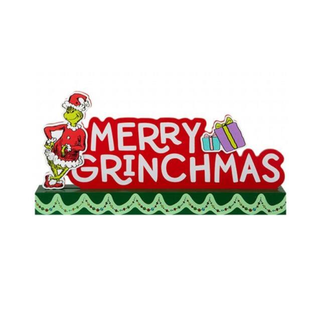 Garden Greatness Grinch Merry Christmas Standing Plaque - Size: 1 Pack