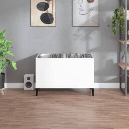 Berkfield Home Record Cabinet High Gloss White 74.5x38x48 cm Engineered Wood