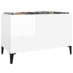 Berkfield Home Record Cabinet High Gloss White 74.5x38x48 cm Engineered Wood - thumbnail 4