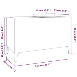 Berkfield Home Record Cabinet High Gloss White 74.5x38x48 cm Engineered Wood - thumbnail 8